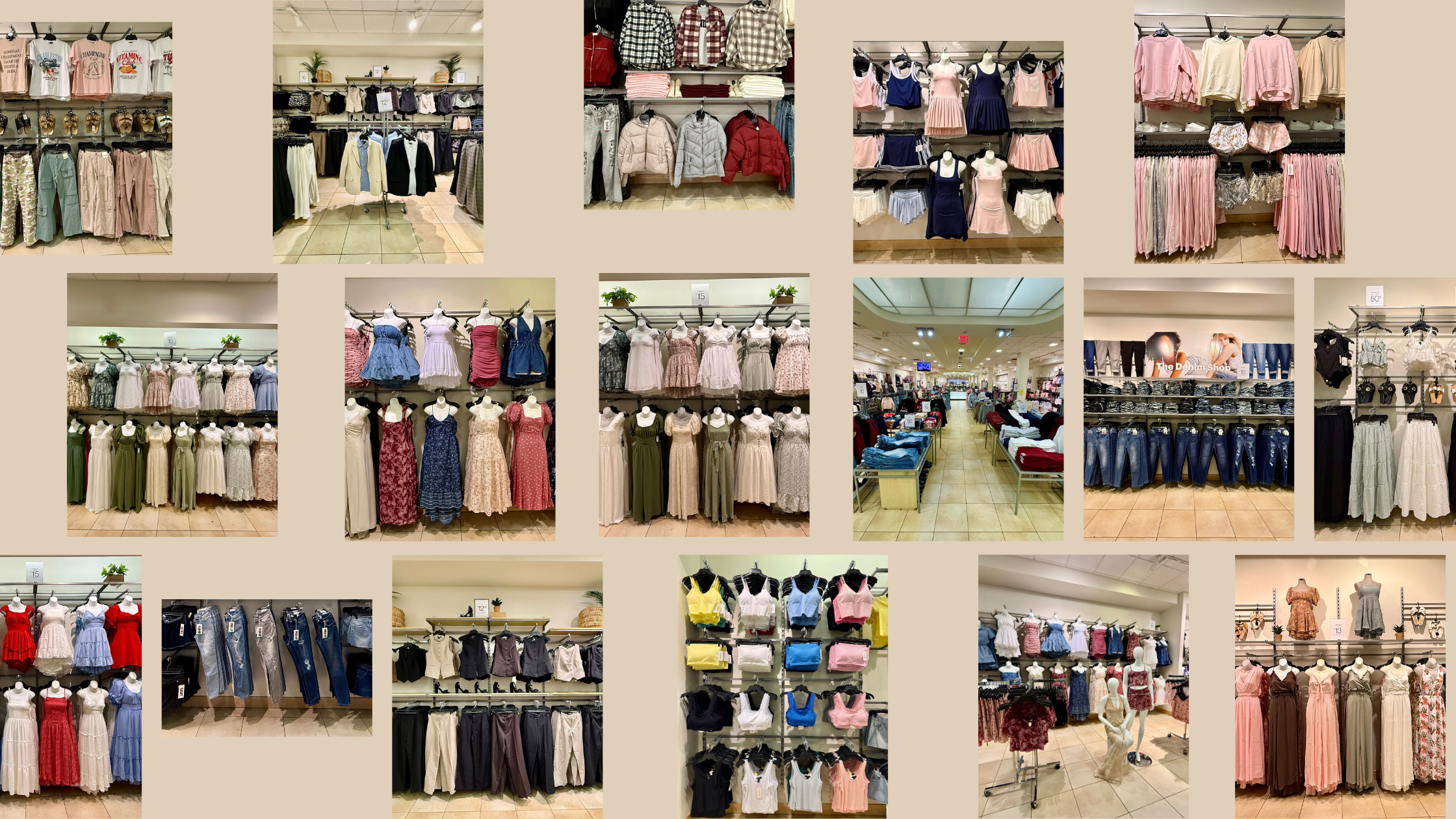 Visual merchandising floor sets and color stories